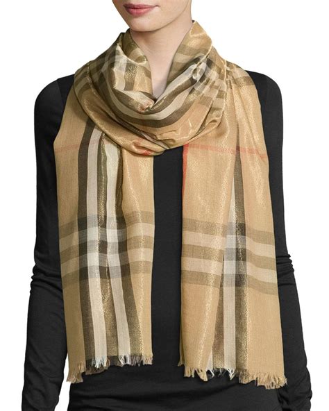 burberry metallic gauze scarf|Burberry scarf for women.